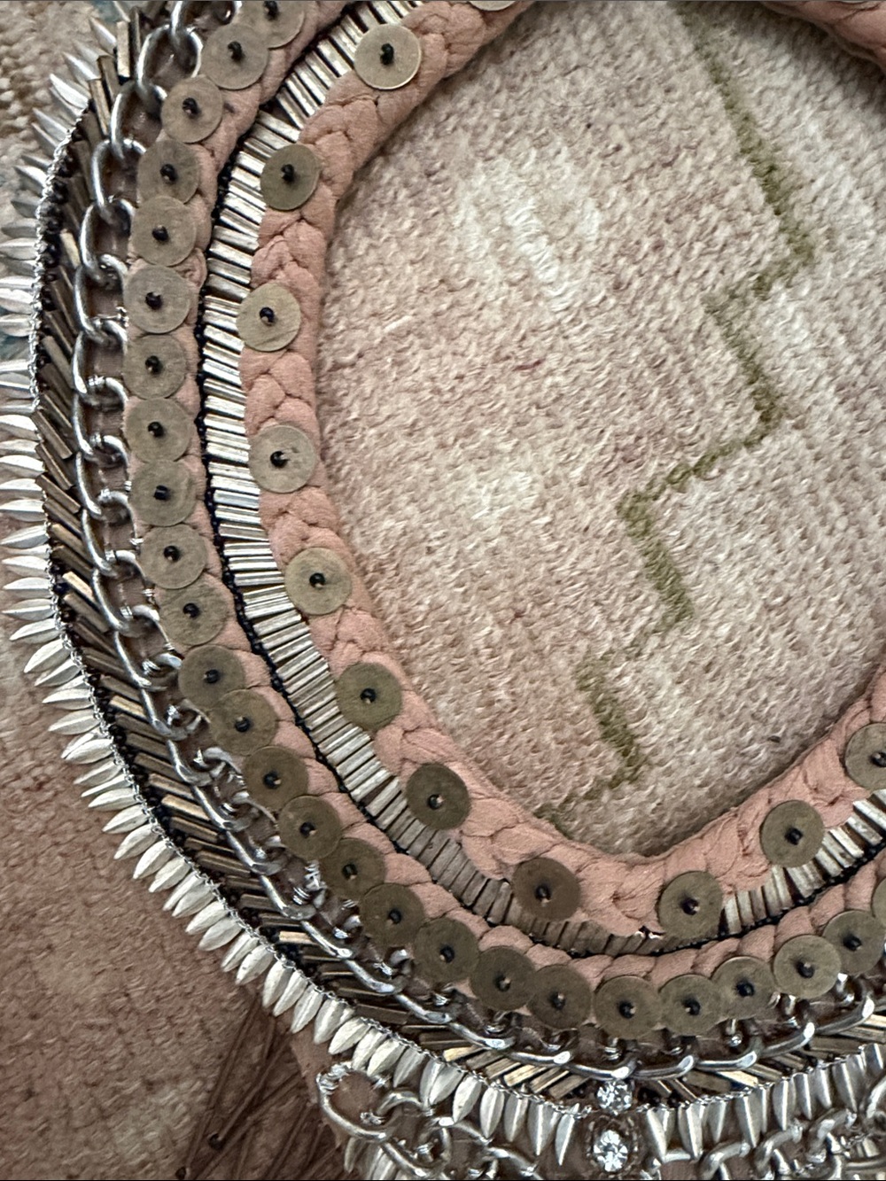 Mignonne Gavigan Blush and Silver Layered Fringe Collar Necklace - Picture 4 of 5
